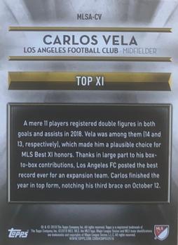 2019 Topps MLS - 2018 MLS Award Winners #MLSA-CV Carlos Vela Back