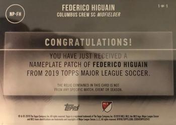 2019 Topps MLS - Nameplate Patches #NP-FH Federico Higuain Back