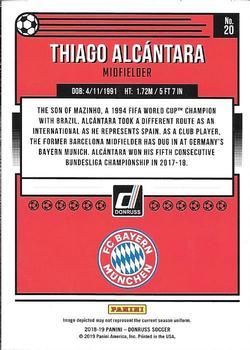 2018-19 Donruss - Press Proof Blue #20 Thiago Alcantara Back