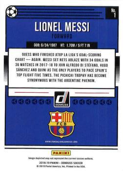 2018-19 Donruss - Press Proof Silver #1 Lionel Messi Back