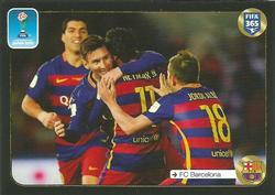 2017 Panini FIFA 365 Stickers #645 Luis Suarez / Lionel Messi / Neymar Jr. / Jordi Alba Front