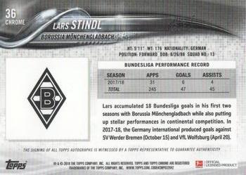 2018-19 Topps Chrome Bundesliga - Chrome Autograph #36 Lars Stindl Back