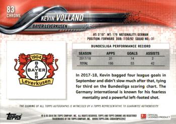 2018-19 Topps Chrome Bundesliga - Chrome Autograph #83 Kevin Volland Back