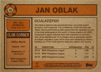 2019 Topps Living UEFA Champions League #12 Jan Oblak Back