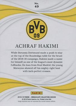 2018-19 Panini Immaculate Collection #49 Achraf Hakimi Back