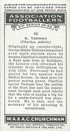 1939 Churchman's Association Footballers 2nd Series #46 George Henry Tadman Back
