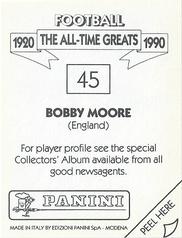 1990 Panini Football The All-Time Greats (1920-1990) #45 Bobby Moore Back