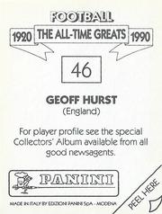 1990 Panini Football The All-Time Greats (1920-1990) #46 Geoff Hurst Back