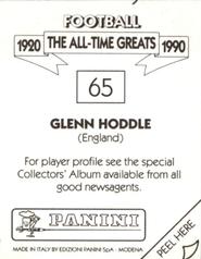 1990 Panini Football The All-Time Greats (1920-1990) #65 Glenn Hoddle Back
