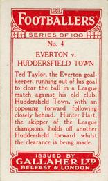 1928 Gallaher Ltd Footballers #4 Everton v Huddersfield Town Back