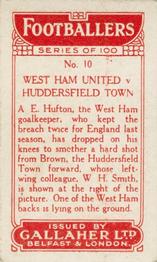 1928 Gallaher Ltd Footballers #10 West Ham United v Huddersfield Town Back