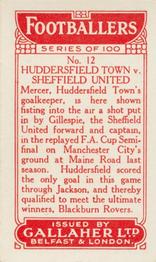 1928 Gallaher Ltd Footballers #12 Huddersfield Town v Sheffield United Back