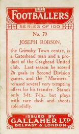 1928 Gallaher Ltd Footballers #79 Joseph Robson Back