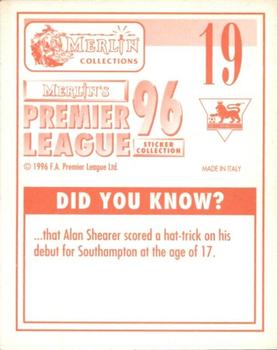 1995-96 Merlin's Premier League 96 #19 Kevin Gallacher Back
