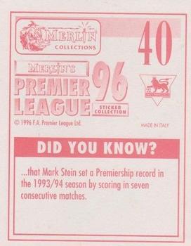 1995-96 Merlin's Premier League 96 #40 David Beckham Back