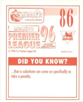 1995-96 Merlin's Premier League 96 #86 Stig Inge Bjornebye Back