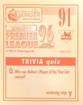 1995-96 Merlin's Premier League 96 #91 Rob Jones Back