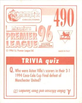1995-96 Merlin's Premier League 96 #490 Steve Vickers Back