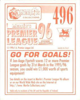 1995-96 Merlin's Premier League 96 #496 Jan-Aage Fjortoft Back