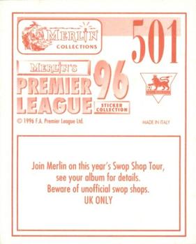 1995-96 Merlin's Premier League 96 #501 Club Programme Back