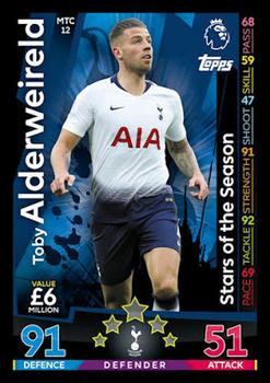 2018-19 Topps Match Attax Premier League Extra - Stars of the Season #MTC12 Toby Alderweireld Front