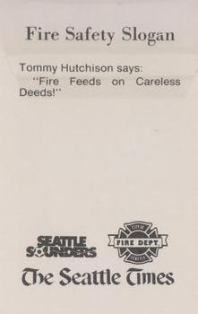 1980 Seattle Times/City of Seattle Fire Department Seattle Sounders #NNO Tommy Hutchison Back