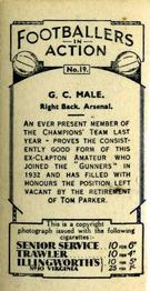 1934 Gallaher Footballers in Action #19 Charlie Male Back