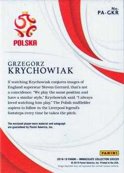 2018-19 Panini Immaculate Collection - Patch Autographs #PA-GKR Grzegorz Krychowiak Back
