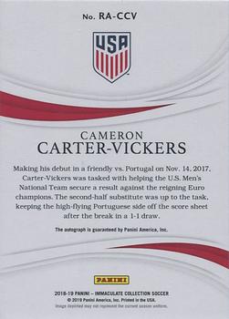 2018-19 Panini Immaculate Collection - Rookie Autographs #RA-CCV Cameron Carter-Vickers Back