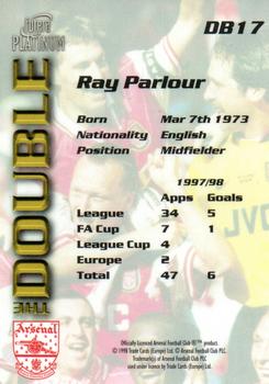 1998 Futera Platinum Arsenal The Double #DB17 Ray Parlour Back