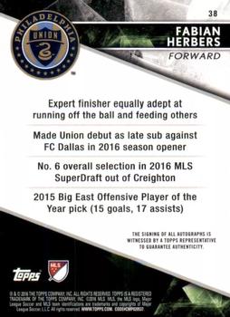 2016 Topps Apex MLS - Autographs Blue #38 Fabian Herbers Back