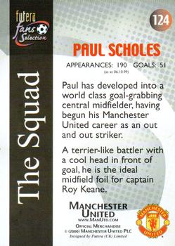 2000 Futera Fans Selection Manchester United - Foil #124 Paul Scholes Back