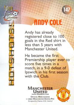 2000 Futera Fans Selection Manchester United - Foil #147 Andy Cole Back