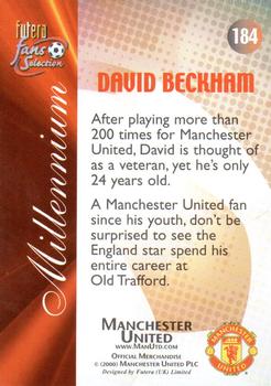 2000 Futera Fans Selection Manchester United - Foil #184 David Beckham Back