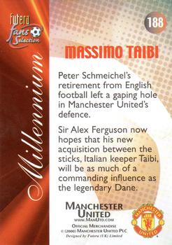 2000 Futera Fans Selection Manchester United - Foil #188 Massimo Taibi Back