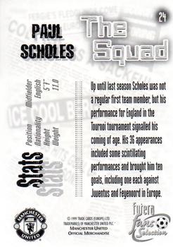 1999 Futera Manchester United Fans' Selection - Foil #24 Paul Scholes Back