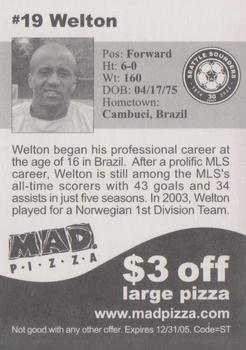 2005 MAD Pizza Seattle Sounders #NNO Welton Back