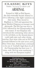 2001 Philip Neill Classic Kits #7 Arsenal Back