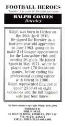 2001 Philip Neill Football Heroes #1 Ralph Coates Back