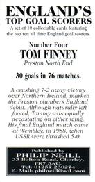 2002 Philip Neill England's Top Goal Scorers #4 Tom Finney Back