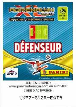 2016-17 Panini Adrenalyn XL Ligue 1 #422 Serge Aurier / Thiago Silva / David Luiz / Maxwell Back