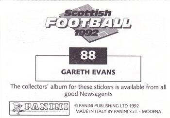 1991-92 Panini Scottish Football 92 #88 Gareth Evans Back