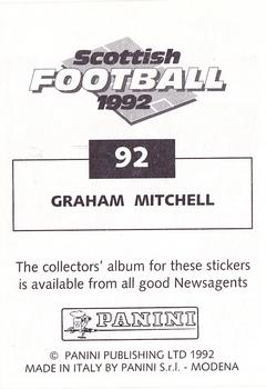 1991-92 Panini Scottish Football 92 #92 Graham Mitchell Back
