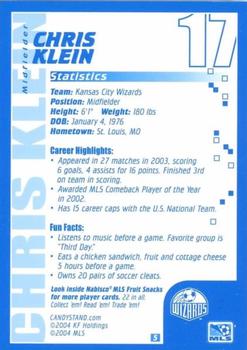 2004 Nabisco Fruit Snacks MLS #5 Chris Klein Back
