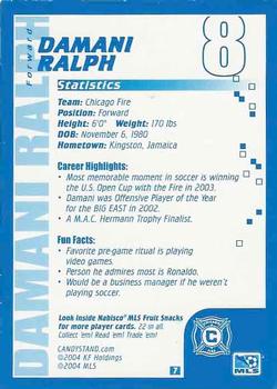 2004 Nabisco Fruit Snacks MLS #7 Damani Ralph Back