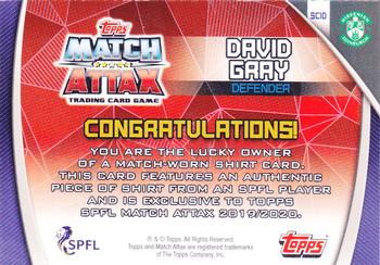 2019-20 Topps Match Attax SPFL - Shirt Cards #SC10 David Gray Back