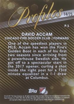 2017 Stadium Club MLS - Profiles Members Only #P-1 David Accam Back