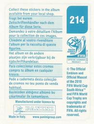 2010 Panini FIFA World Cup Stickers (Blue Back) #214 Stuart Holden Back