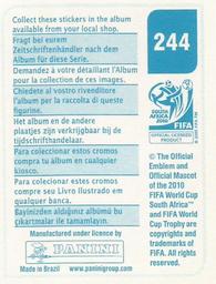 2010 Panini FIFA World Cup Stickers (Blue Back) #244 Marko Suler Back