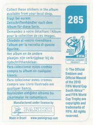 2010 Panini FIFA World Cup Stickers (Blue Back) #285 Vincenzo Grella Back